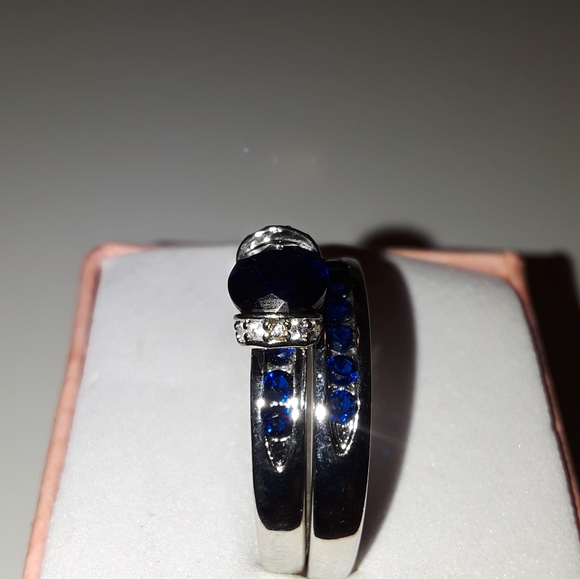 Sterling silver wedding ring set size 9 - Picture 3 of 5